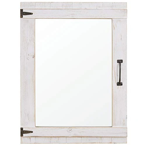 FirsTime & Co. Cottage Door Wall Mirror, 32"H X 24"W, Rustic White 4 FirsTime & Co. Cottage Door Wall Mirror, 32"H X 24"W, Rustic White - Image 2