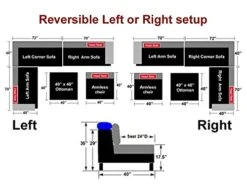 Stendmar 5pc Reversible Modern 2 Tone Grey Microfiber Big Sectional Sofa Set S150D-LG -Amazon Store 41UEvHIhzsL