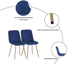 Springfavor Blue Velvet Dining Chairs Set Of 4 Kitchen & Dining Room Chairs With Sturdy Metal Legs Upholstered Mid Century Modern Dining Chairs For Living Room/Kitchen/Bedroom 14 Springfavor Blue Velvet Dining Chairs Set Of 4 Kitchen & Dining Room Chairs With Sturdy Metal Legs Upholstered Mid Century Modern Dining Chairs For Living Room/Kitchen/Bedroom -Amazon Store 41UPHUbX4zL