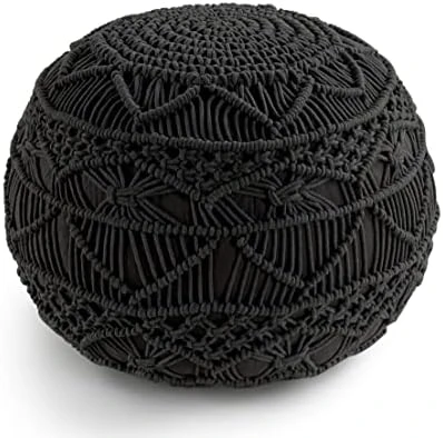 Pouf Ottoman - Hand Knitted Macrame Ottoman Pouf, Large Pouf Ottoman Foot Rest For Couch, 100% Cotton Cord, Poufs For Living Room, Floor Pouf Ottoman - 20 Diameter X 14 Height - Pure Natural 9 Pouf Ottoman - Hand Knitted Macrame Ottoman Pouf, Large Pouf Ottoman Foot Rest For Couch, 100% Cotton Cord, Poufs For Living Room, Floor Pouf Ottoman - 20 Diameter X 14 Height - Pure Natural - Image 7