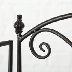 WHW Whole House Worlds Farmers Favorite 3 Tier Rack, Plant Stand, Black Powder Coated Iron, Punched Floral Fold-Out Rimmed Shelves, Finial Top Details, 23 1/2 L X 11 W X 48 H Inches, -Amazon Store 41UYrkzFSzL