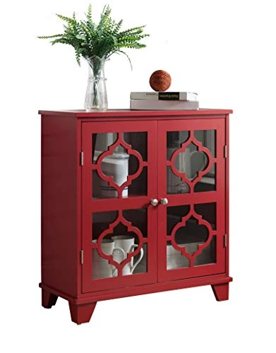 Kings Brand Furniture Red Finish Wood Buffet Cabinet Console Table 3 Kings Brand Furniture Red Finish Wood Buffet Cabinet Console Table