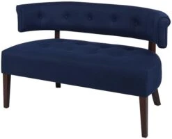 Jennifer Taylor Home Jared Collection Modern Chic Stylish Hand Tufted Armless Settee Bench With Wooden Legs, Dark Midnight Blue -Amazon Store 41Uf6Gmw80L. AC