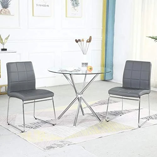 Glass Dining Table, Glass Round Dining Table Kitchen Table With Clear Tempered Glass Top, Modern Dining Table End Table Leisure Tea Coffee Table (Table) 12 Glass Dining Table, Glass Round Dining Table Kitchen Table With Clear Tempered Glass Top, Modern Dining Table End Table Leisure Tea Coffee Table (Table) - Image 10