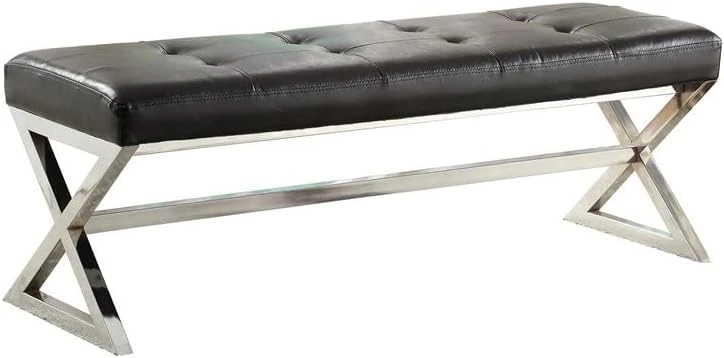 Homelegance Metal Base Bench, Black 5 Homelegance Metal Base Bench, Black - Image 3