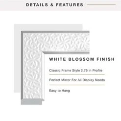 MCS Nordic Blossom Large Wall Mirror, Modern Rectangle Mirror Home Decor For Living Room, Bedroom, Or Bathroom, 27 By 33 Inch, White 10 MCS Nordic Blossom Large Wall Mirror, Modern Rectangle Mirror Home Decor For Living Room, Bedroom, Or Bathroom, 27 By 33 Inch, White -Amazon Store 41Un72o0NvL