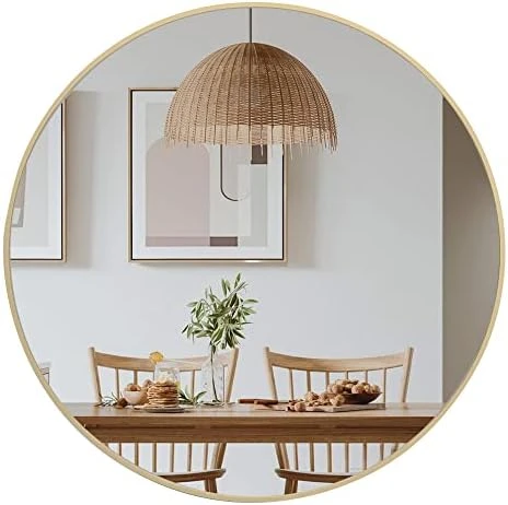 UMZODO 30 Inch Circle Wall Mirror, Brushed Black Metal Framed Round Mirror For Bathroom Vanity, Bedroom Decor, Living Room, Entryway 14 UMZODO 30 Inch Circle Wall Mirror, Brushed Black Metal Framed Round Mirror For Bathroom Vanity, Bedroom Decor, Living Room, Entryway - Image 12