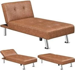 Yaheetech Faux Leather Sofa Bed Sleeper Convertible Futon Sofa Modern Recliner Couch Daybed With Chrome Metal Legs For Living Room Black 15 Yaheetech Faux Leather Sofa Bed Sleeper Convertible Futon Sofa Modern Recliner Couch Daybed With Chrome Metal Legs For Living Room Black -Amazon Store 41UwHQgJuGL. AC