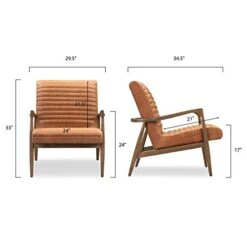 POLY & BARK Rowan Lounge Chair In Full-Grain Pure-Aniline Italian Leather, Set Of 2, Cognac Tan 15 POLY & BARK Rowan Lounge Chair In Full-Grain Pure-Aniline Italian Leather, Set Of 2, Cognac Tan -Amazon Store 41UxOJj98BL