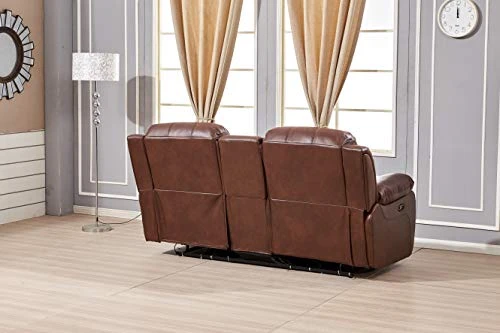 Betsy Furniture Power Reclining Bonded Leather Living Room Set (Brown, Loveseat) 3 Betsy Furniture Power Reclining Bonded Leather Living Room Set (Brown, Loveseat)