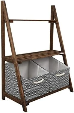 Babion Bathroom Ladder Shelf, 3-Tier Bathroom Ladder Shelf, Floor Storage Shelf With Basket, Freestanding Tower Shelf, Open Shelving Unit For Bathroom(Brown,1PC) -Amazon Store 41V3e5PTiL. AC