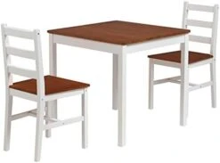 Alohappy Dining Table Set Wood Kitchen Table Dining Table And Chairs 3PCS For 2 Person For Saving Space Dinning Room Restaurant Pub, Grey -Amazon Store 41VELPe565L. AC