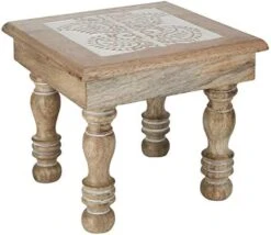 SAVON Wood Stool Footrest Footstool Adults Small Table Tree Of Life White -Amazon Store 41VGiHYE WL. AC