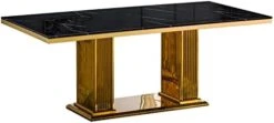Goderfuu Marble Dining Table - 78 Inch Luxury Modern Dining Room Table With Gold Stainless Steel Base, Rectangle Dining Table Set For 6 To 8, Gold And White Dining Room Table For Kitchen, Dining Room -Amazon Store 41VHRQpiajL. AC