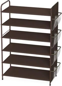 Simple Houseware 6-Tier Shoe Rack Storage Organizer W/Side Hanging Bag, Grey 15 Simple Houseware 6-Tier Shoe Rack Storage Organizer W/Side Hanging Bag, Grey -Amazon Store 41VTLbjzR6L. AC