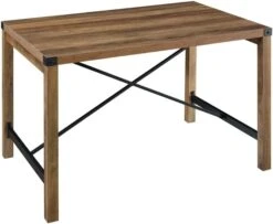 Walker Edison Marcus Modern Farmhouse Trestle Style Metal X Dining Table, 48 Inch, Grey Wash -Amazon Store 41VTdsAKPZL. AC