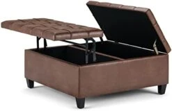 SIMPLIHOME Harrison 36 Inch Wide Square Coffee Table Lift Top Storage Ottoman In Upholstered Slate Grey Tufted Linen Look Fabric For The Living Room, Transitional -Amazon Store 41VUZ7uYRhL. AC