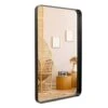 24"x36" Black Bathroom Mirror, Upgrade Metal Frame Wall Mounted With Rounded Corner For Entryways, Living Rooms