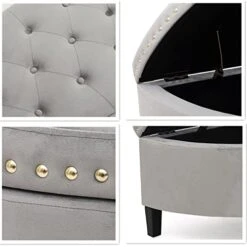 Joveco 43.5" Storage Bench- Velvet Half Moon Ottoman- Tufted Storage Ottoman With Rivet- Half Moon Storage Ottoman- Toy Chests & Storage Bench For Bedroom And Entryway (Gray) 20 Joveco 43.5" Storage Bench- Velvet Half Moon Ottoman- Tufted Storage Ottoman With Rivet- Half Moon Storage Ottoman- Toy Chests & Storage Bench For Bedroom And Entryway (Gray) -Amazon Store 41VX5fvoHFL