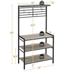 MIRIU 4-Tier Kitchen Baker's Rack With Hooks, Gray 7 MIRIU 4-Tier Kitchen Baker's Rack With Hooks, Gray -Amazon Store 41VbRmn0qkL