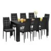 Giantex 9 Pcs Dining Table Set, Wood Rectangular Table With 8 Upholstered Chairs Set, Modern Kitchen Table Set, Black Dining Room Table Set, Home Kitchen Dinette Furniture Family Party -Amazon Store 41Vigp5YXNS