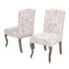 Christopher Knight Home CKH Crown Top French Script Fabric Dining Chairs, 2-Pcs Set, Beige / Script -Amazon Store 41VpglcaJ2L