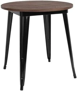 EMMA + OLIVER 30" Round Silver/Wood Metal Indoor Table -Amazon Store 41VrwADqbwL. AC