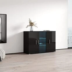 MEBLE FURNITURE & RUGS Soho S7 3D Modular Modern 47" Wide Sideboard Black 12 MEBLE FURNITURE & RUGS Soho S7 3D Modular Modern 47" Wide Sideboard Black -Amazon Store 41VwX30LzEL