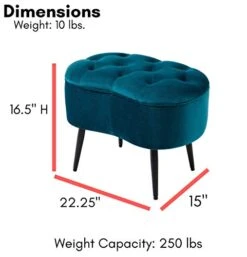 BIRDROCK HOME Tufted Oblong Teal Ottoman – Velvet Foot Stool – Mid Century Modern Steel Legs - Soft Compact Padded Stool - Living Room Or Bedroom – Vanity Chair - Decorative Furniture 13 BIRDROCK HOME Tufted Oblong Teal Ottoman – Velvet Foot Stool – Mid Century Modern Steel Legs - Soft Compact Padded Stool - Living Room Or Bedroom – Vanity Chair - Decorative Furniture -Amazon Store 41W2qUUnleL