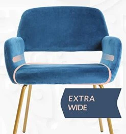Novigo Accent Chair Living Room Chair With Solid Golden Metal Leg And Velvet Armrest Backrest Mid-Century Modern Chair For Waiting Room Bedroom Conference Set Of 2 Teal Blue -Amazon Store 41W3C3igZ5L