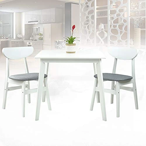 Yumiko Solid Wood Square Dining Table Kitchen Modern, White Color 4 Yumiko Solid Wood Square Dining Table Kitchen Modern, White Color - Image 3