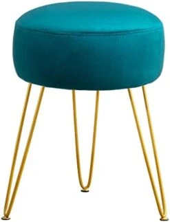 LUE BONA Vanity Stool, White Vanity Stools For Makeup Room, Round Ottoman Foot Stool, Velvet Footrest Vanity Chair For Bathroom Vanity, Bedroom, Living Room, Entryway, Offices -Amazon Store 41W5taXaA3L. AC