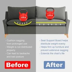 VERONLY Couch Cushion Support For Sagging Seat -[66"x17"x0.4" ] Sofa Saver Protector Insert Board Sagging Cushions, Sofa Replacement Parts Fit 3 Seat Couch With Non-Slip Surface & Extra Thick MDF -Amazon Store 41WCq3wtUQL