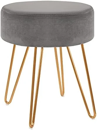 Duhome Velvet Ottoman, Makeup Vanity Stool, Contemporary Stool, Mongolian Round Metal Stool, Vanity Stool, Furry Ottoman Stool, Modern Accent Stools, Pink 10 Duhome Velvet Ottoman, Makeup Vanity Stool, Contemporary Stool, Mongolian Round Metal Stool, Vanity Stool, Furry Ottoman Stool, Modern Accent Stools, Pink - Image 8