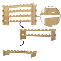 SogesHome Wine Rack Wood Storage Rack Stand, 48 Bottles Holder, 6 Tier Stackable Wine Storage Organizer Free Standing, Natural Color 13 SogesHome Wine Rack Wood Storage Rack Stand, 48 Bottles Holder, 6 Tier Stackable Wine Storage Organizer Free Standing, Natural Color -Amazon Store 41WFAAeF8sL