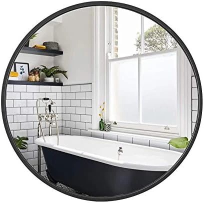 Mazatzal 32IN Wall Mirror Large Round Mirror Brushed Aluminum Framed Big Circle Mirror Black Bathroom Mirror Wall Décor For Living Room Bedroom Entryways 11 Mazatzal 32IN Wall Mirror Large Round Mirror Brushed Aluminum Framed Big Circle Mirror Black Bathroom Mirror Wall Décor For Living Room Bedroom Entryways - Image 9