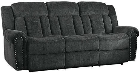 Homelegance Nutmeg Upholstered Double Reclining Loveseat With Console, Charcoal Gray 11 Homelegance Nutmeg Upholstered Double Reclining Loveseat With Console, Charcoal Gray - Image 9