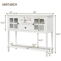 42" Wide Console Table Sideboard Buffet Server With 2 Doors And Bottom Shelf, Sideboard Storage Cabinet For Living Room (White) 14 42" Wide Console Table Sideboard Buffet Server With 2 Doors And Bottom Shelf, Sideboard Storage Cabinet For Living Room (White) -Amazon Store 41WTWidVZQL