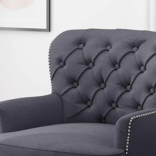 Christopher Knight Home Ophelia Club Chair And Ottoman Set, Gray, Dark Brown 5 Christopher Knight Home Ophelia Club Chair And Ottoman Set, Gray, Dark Brown - Image 3