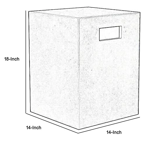 Benjara Benzara Concrete Dining Stool With Cut Out Side Handles, Gray, 5 Benjara Benzara Concrete Dining Stool With Cut Out Side Handles, Gray, - Image 3