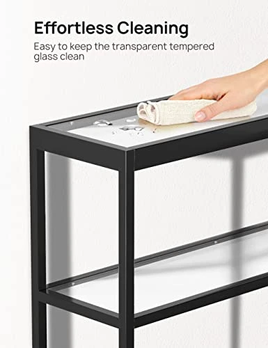 Evajoy Console Table, 55" Entryway Table With 3 Tiers, Open Glass Sofa Table For Living Room, Foyer, Entryway, Bedroom, Hallway 6 Evajoy Console Table, 55" Entryway Table With 3 Tiers, Open Glass Sofa Table For Living Room, Foyer, Entryway, Bedroom, Hallway - Image 4