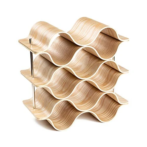 Asian Home 9 Bottle 6-Tier Wave Desktop Wine Rack Freestanding Countertop Bottle Holder For Wine Storage, Wood, Modern And Minimalist 3 Asian Home 9 Bottle 6-Tier Wave Desktop Wine Rack Freestanding Countertop Bottle Holder For Wine Storage, Wood, Modern And Minimalist