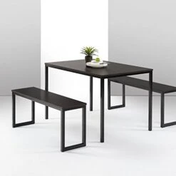 Zinus Louis Modern Studio Collection Soho Dining Table With Two Benches (3 Piece Set) - Espresso -Amazon Store 41WgX1bFlXL. AC