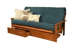 Kodiak Furniture Monterey Futon Set With Storage Drawers, With Barbados Base And Suede Navy Mattress -Amazon Store 41WjZKMcBYL