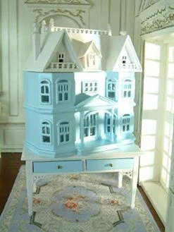 Fine Home Crafts ARTLEER Exquisite Blue White French Villa Le Chateau Cabinet Hand Painted 1/12 Scale Luxury -Amazon Store 41WjamEPIZL