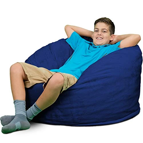 ULTIMATE SACK 3000 (3 Ft.) Bean Bag Chair: Giant Foam-Filled Furniture - Machine Washable Covers, Durable Inner Liner, 100% Virgin Foam. Comfy Bean Bag Chair. (Electric Blue, Suede) 3 ULTIMATE SACK 3000 (3 Ft.) Bean Bag Chair: Giant Foam-Filled Furniture - Machine Washable Covers, Durable Inner Liner, 100% Virgin Foam. Comfy Bean Bag Chair. (Electric Blue, Suede)