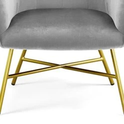 Topeakmart Modern Accent Barrel Chair Living Room Chair Velvet Accent Armchair With Metal Legs For Living Room Bedroom Home Office Grey 14 Topeakmart Modern Accent Barrel Chair Living Room Chair Velvet Accent Armchair With Metal Legs For Living Room Bedroom Home Office Grey -Amazon Store 41Wn5DXQ0ZL