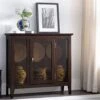 BOWERY HILL Curio Cabinet In Chocolate Oak -Amazon Store 41WnSwEUH1L