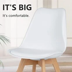 Sweetcrispy Dining Chairs - Dining Room Chairs, Mid Century Modern Kitchen Chairs, PU Leather Upholstered Chairs With Wood Legs, Dining Chairs Set Of 4 For Kitchen, Dining, Living Room, White 13 Sweetcrispy Dining Chairs - Dining Room Chairs, Mid Century Modern Kitchen Chairs, PU Leather Upholstered Chairs With Wood Legs, Dining Chairs Set Of 4 For Kitchen, Dining, Living Room, White -Amazon Store 41WodqPlahL