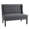 HOMCOM Wingback Double Sofa Linen Fabric Upholstery Button Tufted Loveseat Armless Couch Modern Contemporary Living Room Settee With Wood Legs, Grey 1 HOMCOM Wingback Double Sofa Linen Fabric Upholstery Button Tufted Loveseat Armless Couch Modern Contemporary Living Room Settee With Wood Legs, Grey -Amazon Store 41X8dCgVQhL